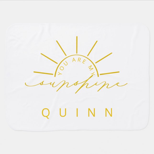You Are My Sunshine Custom Baby Blanket (Horizontal)