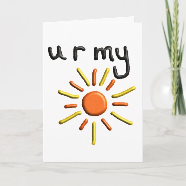 “YOU ARE MY SUNSHINE" custom VALENTINES day card (Front)