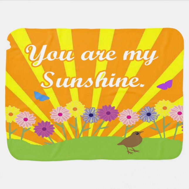 You Are My Sunshine Cute Baby Blanket (Horizontal)