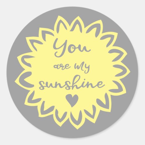 You Are My Sunshine Cute Baby Shower Classic Round Sticker