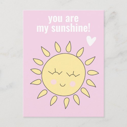 You Are My Sunshine Cute Classroom Valentines Day Postcard