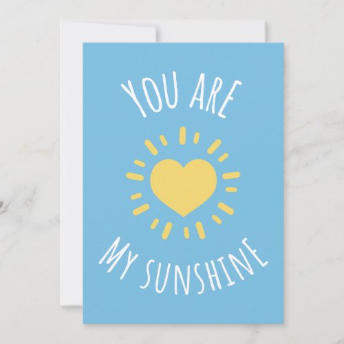 You Are My Sunshine Cute Heart Sun Design  Thank You Card