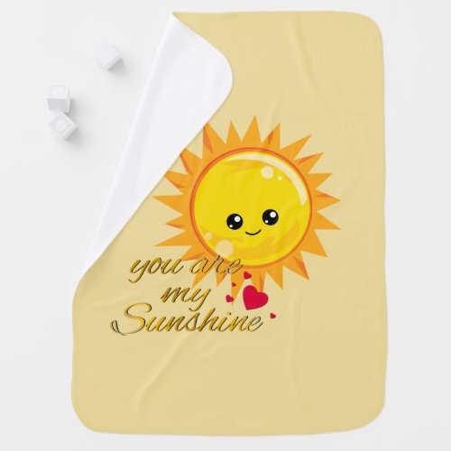 You Are My Sunshine Cute Kawaii Sun Yellow Nursery Baby Blanket