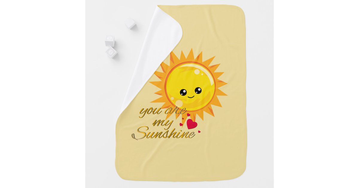 You Are My Sunshine Cute Kawaii Sun Yellow Nursery Baby Blanket | Zazzle