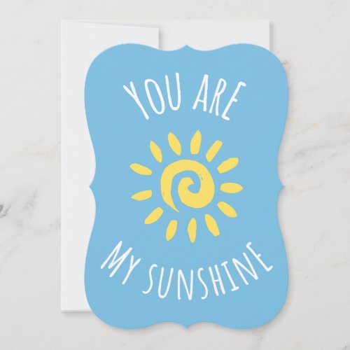 You Are My Sunshine Cute Smiling Sun Design Thank You Card