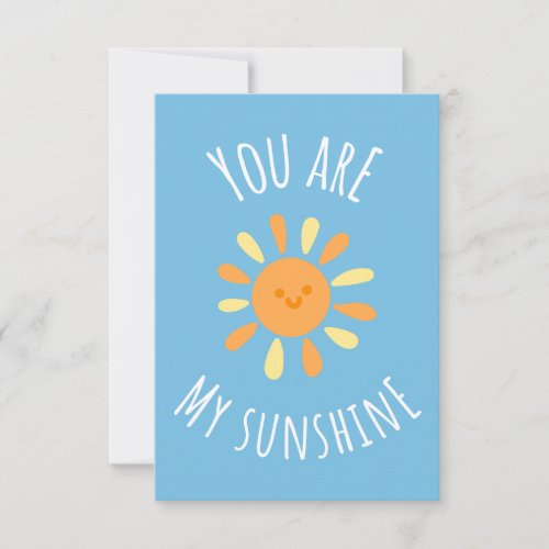 You Are My Sunshine Cute Sun Design Cheerful Thank You Card