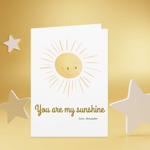 You Are My Sunshine Cute Sun Personalized Greeting Card