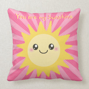 You are my Sunshine cute sun Throw Pillow