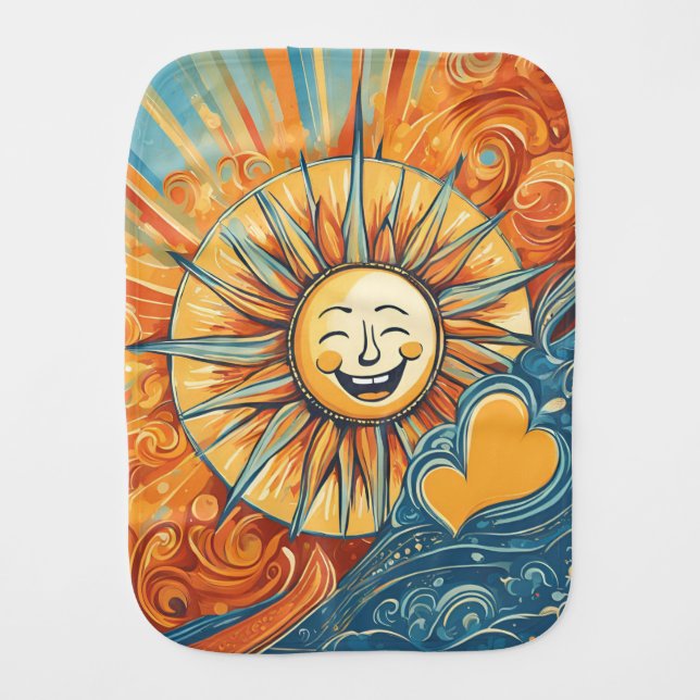 You Are My Sunshine Design Baby Burp Cloth (Front)