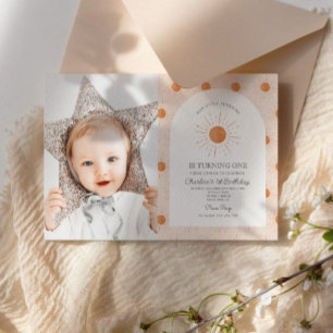 You Are My Sunshine First Birthday Photo Invitation