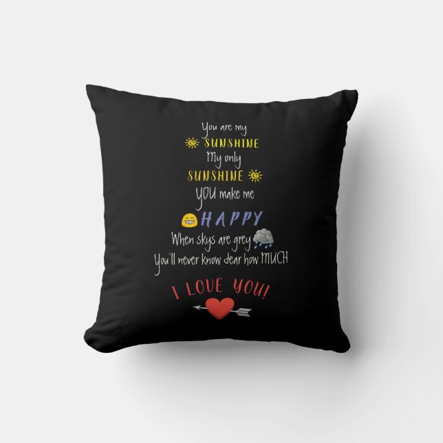 You Are My Sunshine Gift Quote Cushion (Front)