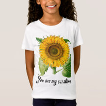 You Are My Sunshine Girl Tee Shirt Top Sunflower
