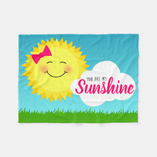 You Are My Sunshine Girly Sun Fleece Blanket