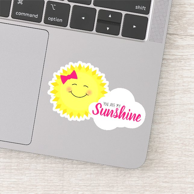 You Are My Sunshine Girly Sun Sticker (Detail)