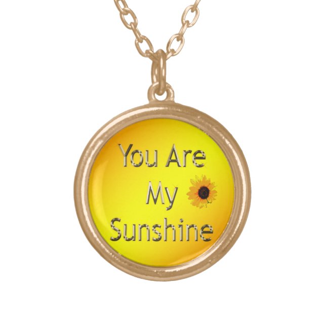 You Are My Sunshine, Gold Plated Necklace (Front)