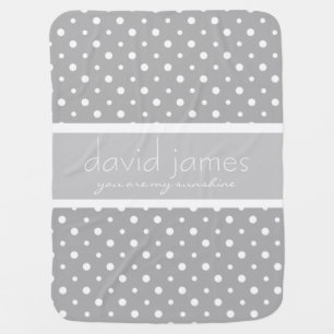 You are my sunshine, Gray/White Monogram Baby Blanket