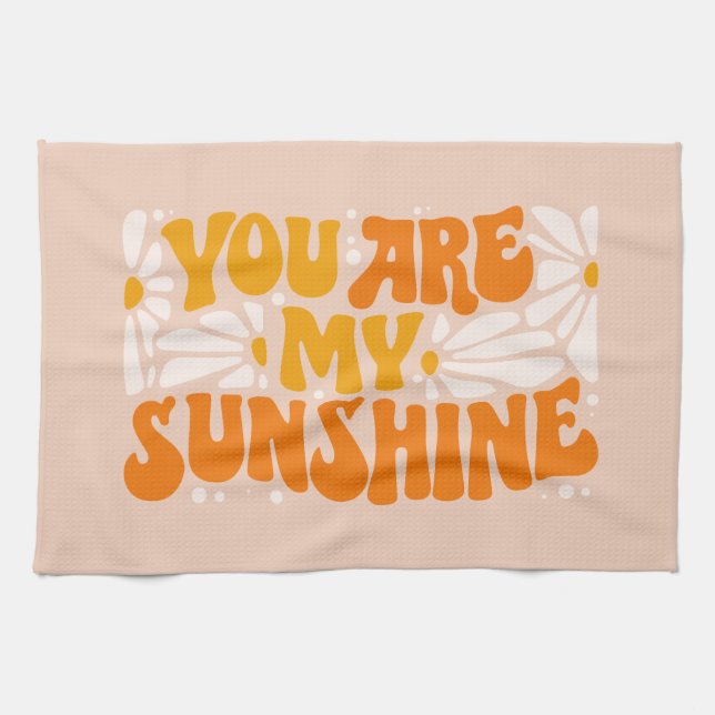 You Are My Sunshine Groovy Graphic Kitchen Towel (Horizontal)
