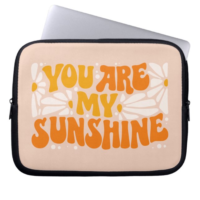 You Are My Sunshine Groovy Graphic Laptop Sleeve (Front)
