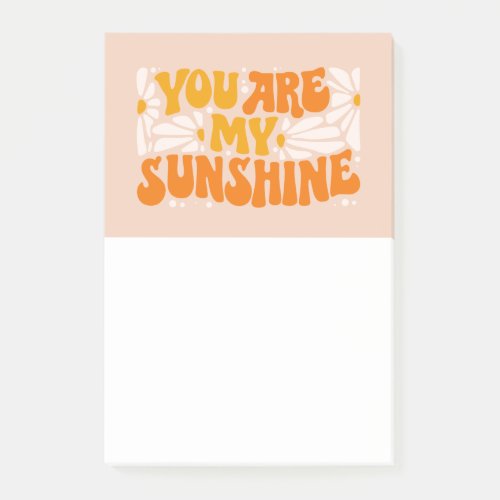 You Are My Sunshine Groovy Graphic Post_it Notes