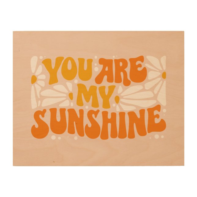 You Are My Sunshine Groovy Graphic Wood Wall Art (Front)