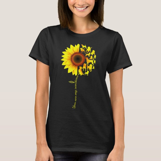You Are My Sunshine Half Sunflower Beagle T-Shirt (Front)