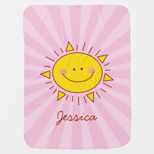 You Are My Sunshine Happy Cute Sunny Adorable Baby Blanket (Front)