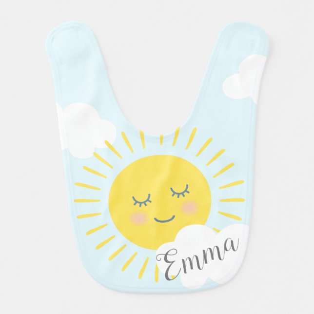 You are my sunshine happy sun baby bib (Front)