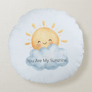 You Are My Sunshine Happy Sun Cloud Round Pillow