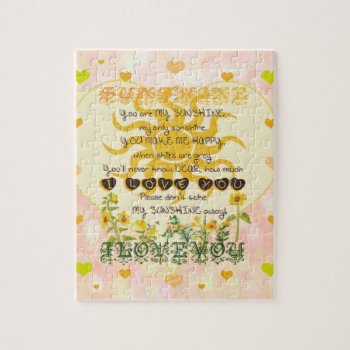 You Are My Sunshine Heart Jigsaw Puzzle by HeartsonEverything at Zazzle