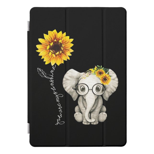 You Are My Sunshine Hippie Sunflower Elephant iPad Pro Cover (Front)