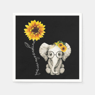 You Are My Sunshine Hippie Sunflower Elephant Napkins