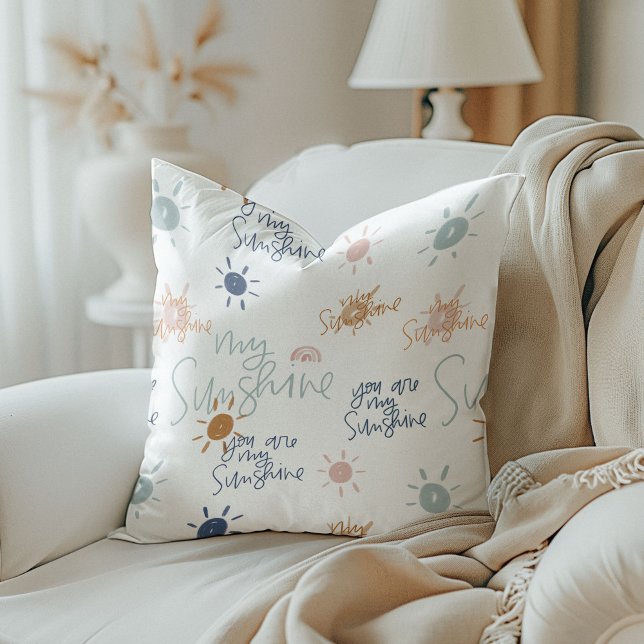 You Are My Sunshine in Earth Tones Reversible Throw Pillow (You Are My Sunshine in Earth Tones Reversible Throw Pillow)