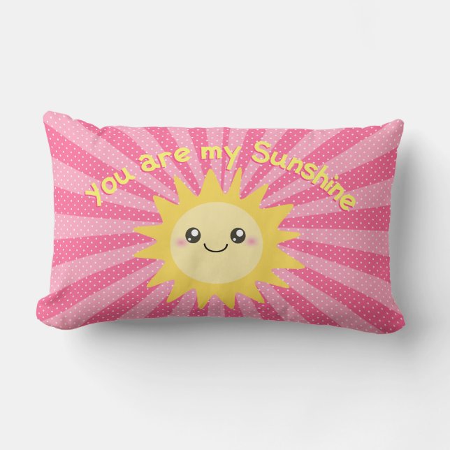 You are my sunshine in hot pink lumbar pillow (Front)