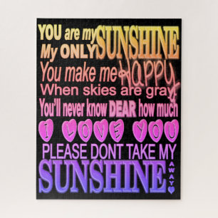 You Are My Sunshine in Vibrant Colors Jigsaw Puzzle