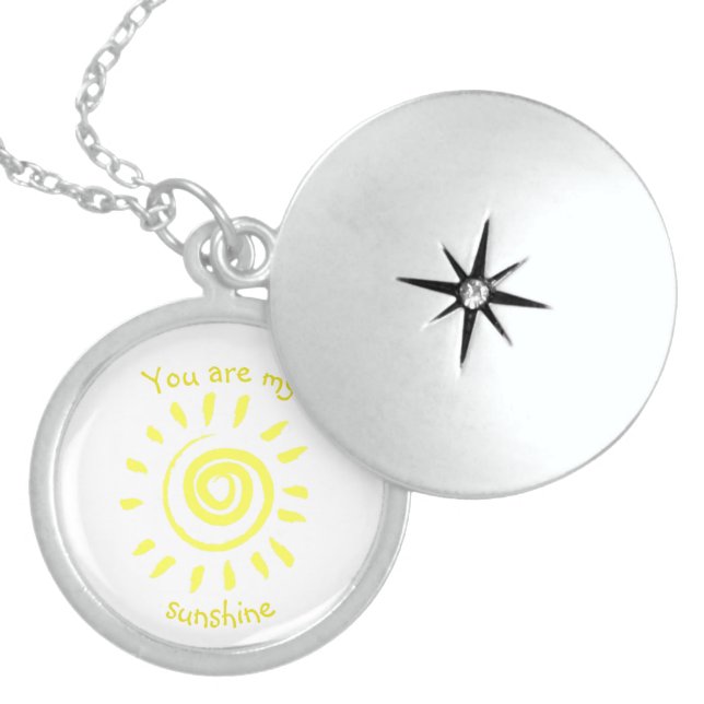 You are my Sunshine Inspirational Quote Locket Necklace (Front)