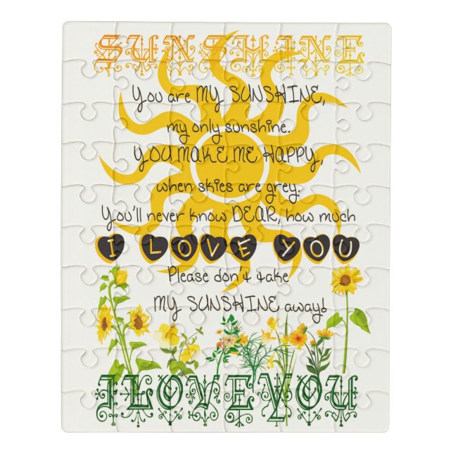 You Are My Sunshine Jigsaw Puzzle (Puzzle Vertical)