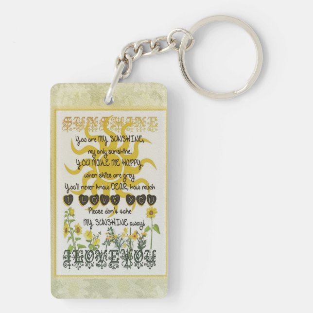 You are my sunshine. keychain (Back)