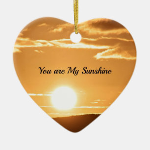 You are My Sunshine - Landscape with Rising Sun Ceramic Ornament