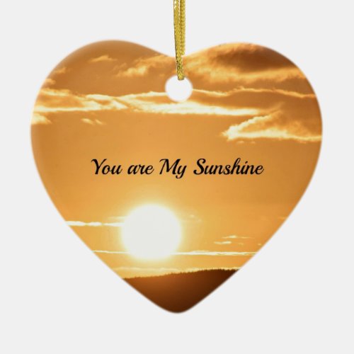 You are My Sunshine _ Landscape with Rising Sun Ceramic Ornament