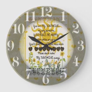 You are my sunshine. large clock