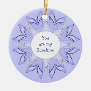 "You are My Sunshine!" Love Quote Watercolor Ceramic Ornament