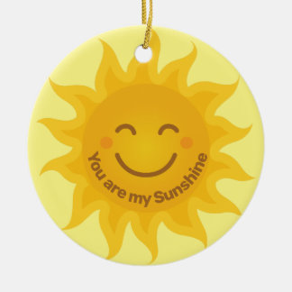 "You are My Sunshine!" Love Quote Watercolor Ceramic Ornament