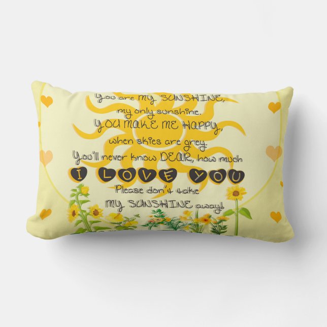 You are my Sunshine Lumbar Pillow (Front)