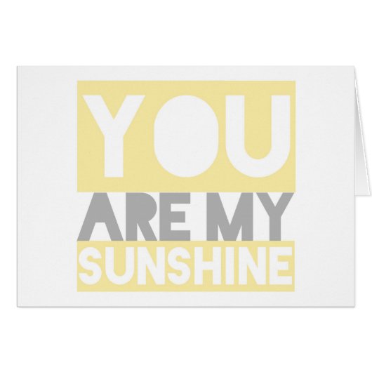 You Are My Sunshine lyrics card (Front Horizontal)