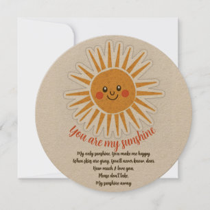 You are my sunshine lyrics greeting card