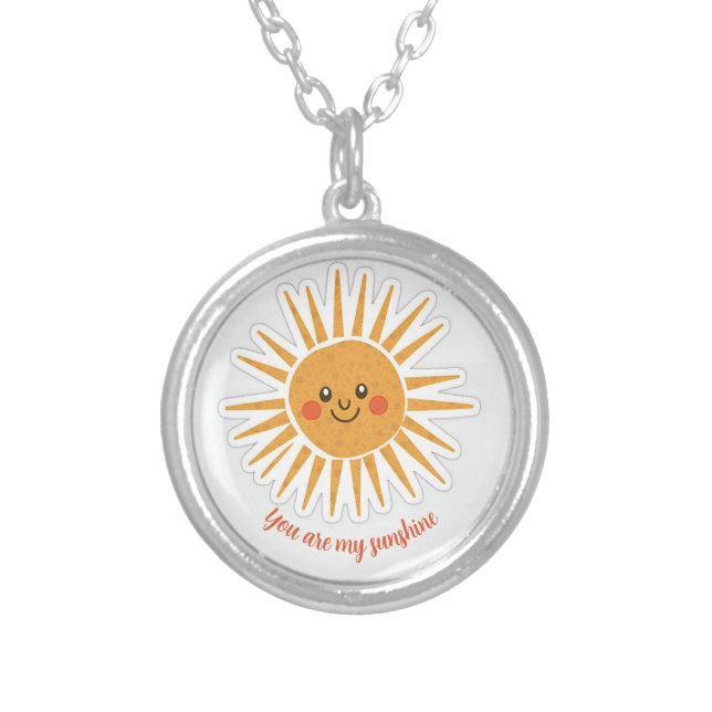 You are my sunshine lyrics  silver plated necklace (Front)