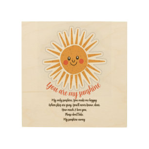 You are my sunshine lyrics  wood wall art