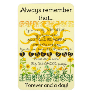 You Are My Sunshine Magnet