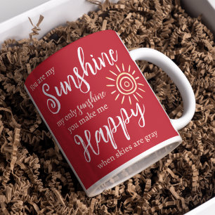 You Are My Sunshine Make Me Happy Christmas Red Coffee Mug
