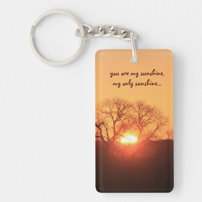 You are my sunshine, make me happy when skies gray keychain (Front)